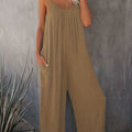 Hot Sale Casual Fashion Temperament Solid Color Suspender Jumpsuit For Women