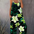 Print Casual Pocket Wide Leg Jumpsuit Summer Jumpsuit Printed Women'S