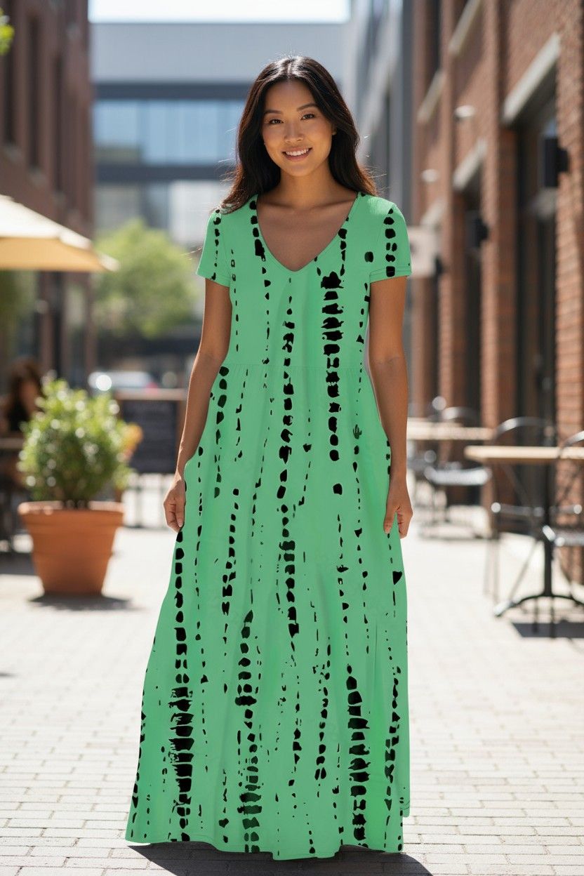 Tie-Dye Print Large Swing Long Skirt Hugh