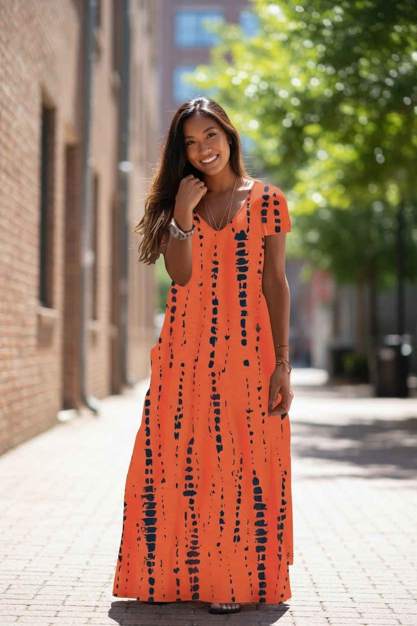 Tie-Dye Print Large Swing Long Skirt Hugh