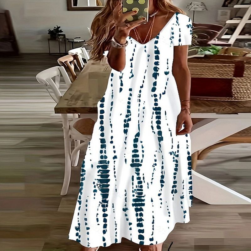 Tie-Dye Print Large Swing Long Skirt Hugh