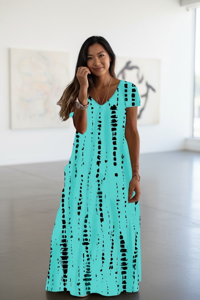 Tie-Dye Print Large Swing Long Skirt Hugh