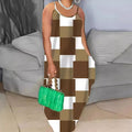 Large Skirt Printed Pocket Women'S Dress