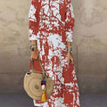 New Long Crew Neck Print Long Sleeve Women'S Dress