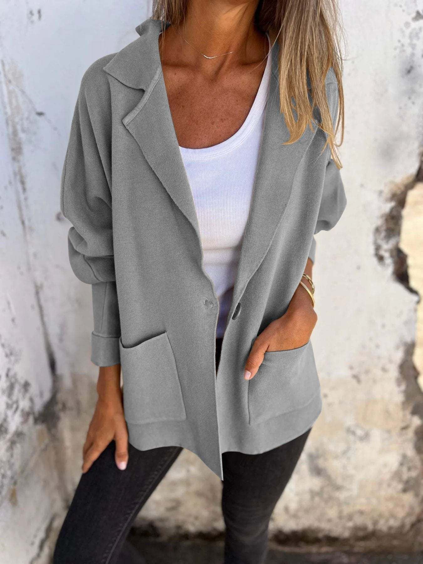 Casual Versatile Lapel Pocket Jacket Jacket