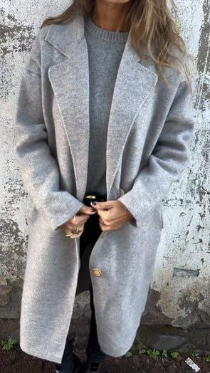 Winter Lapel Long Sleeve Casual Woolen Jacket