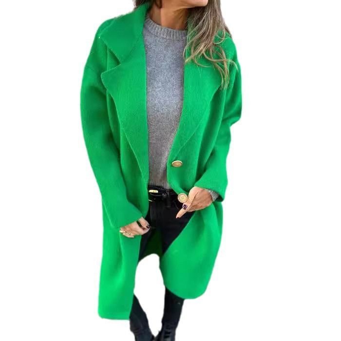 Winter Lapel Long Sleeve Casual Woolen Jacket