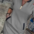 V-Neck Zipper Three-Quarter Sleeve Temperament Casual Dress