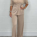 Casual Fashion Lace-Up Long Sleeve Top And Pant Suit