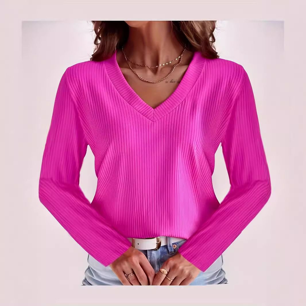 V-Neck T-Shirt Regular Length Casual Style Women'S Clothing