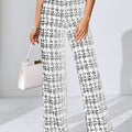 Casual Plaid Printed Pants Black Green