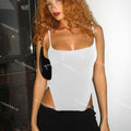 Suspender Low Cut Sleeves Big Open Back Jumpsuit Hot Girl